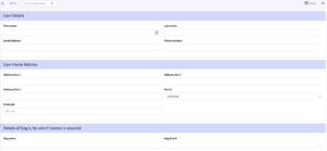 create new licence page