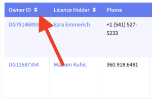sorting arrows in lists